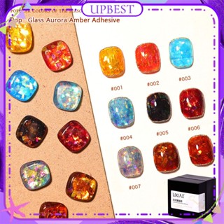 ♕Lixia แก้ว Aurora Amber เล็บเจลฤดูใบไม้ร่วงฤดูหนาวสีแดงสีน้ำตาลระเบิด Shining Sequins Uv Led Phototherapy กาวเล็บสำหรับเล็บ Shop 5G 9สี UPBEST