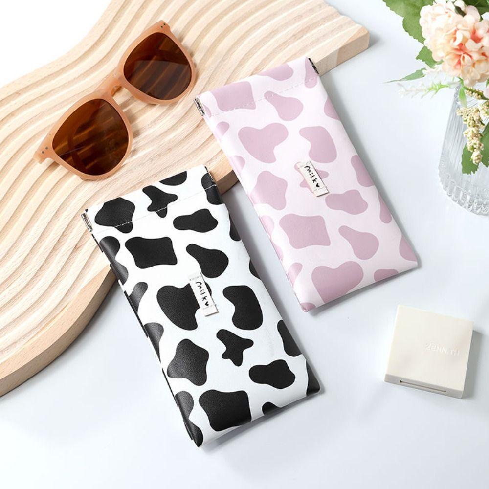 QQMALL กล่องเคสหนังนิ่ม ลายการ์ตูนน่ารัก ปิดอัตโนมัติ สําหรับผู้ชาย และผู้หญิง สําหรับใส่แว่นตา