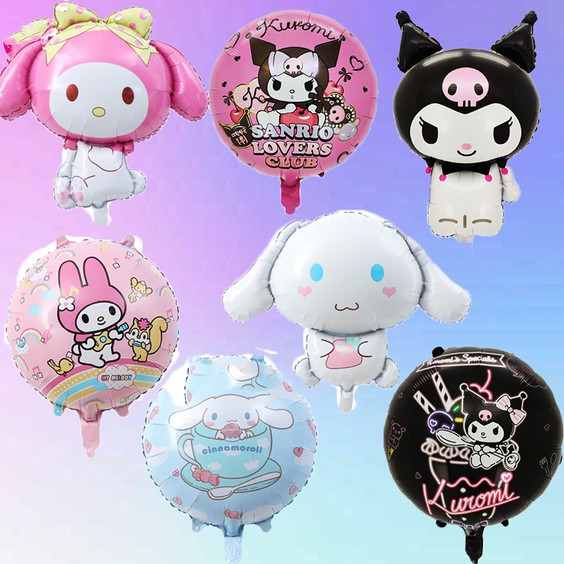 SANRIO ลูกโป่งฟอยล์ฮีเลียม อลูมิเนียม ลาย Kuromi My Melody Cinnamon 3D สร้างสรรค์ สําหรับตกแต่งปาร์ตี้วันเกิดเด็ก