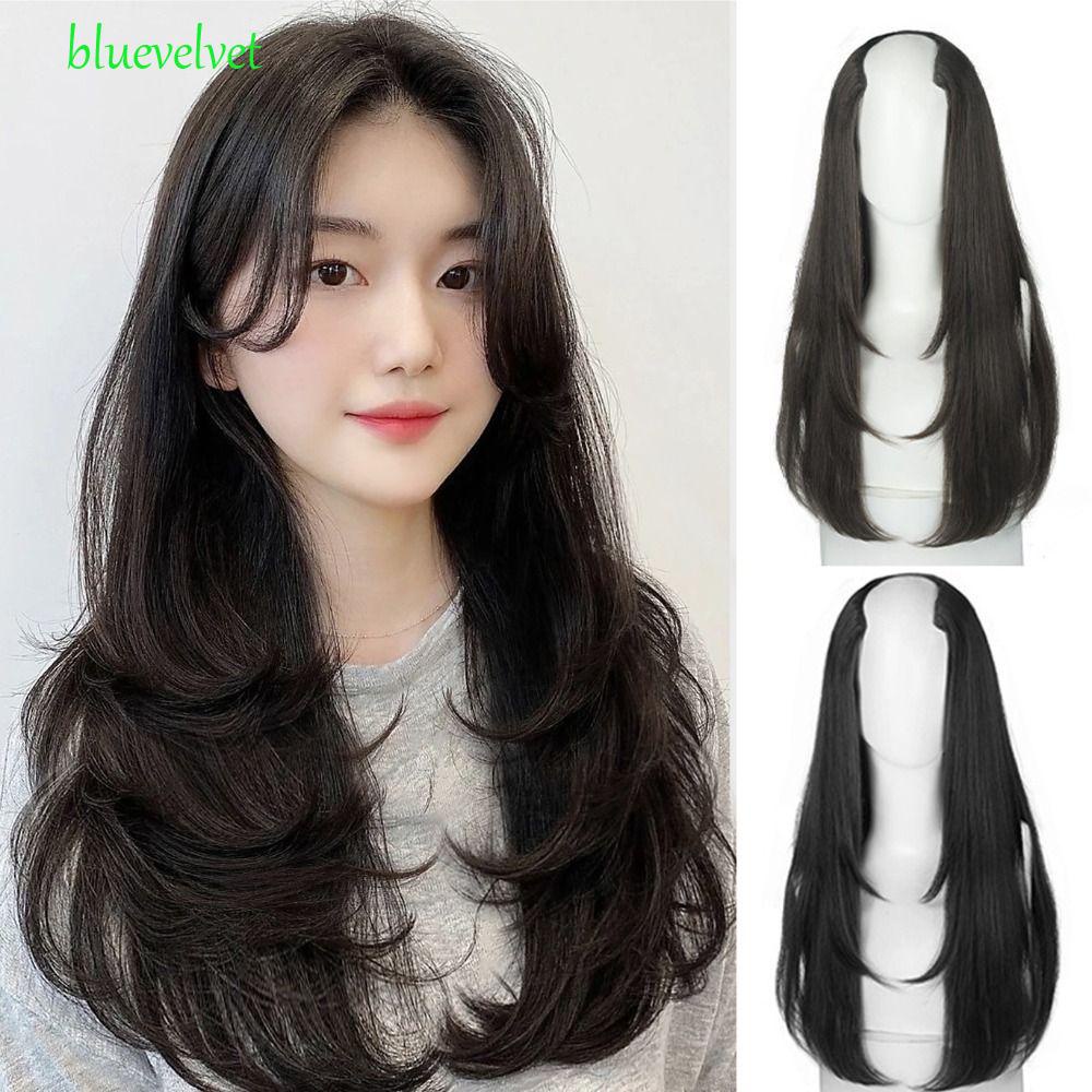 Bluevelvet วิกผมยาวหยิก ต่อผมจําลอง ไร้รอยต่อ รูปตัว U ธรรมชาติ