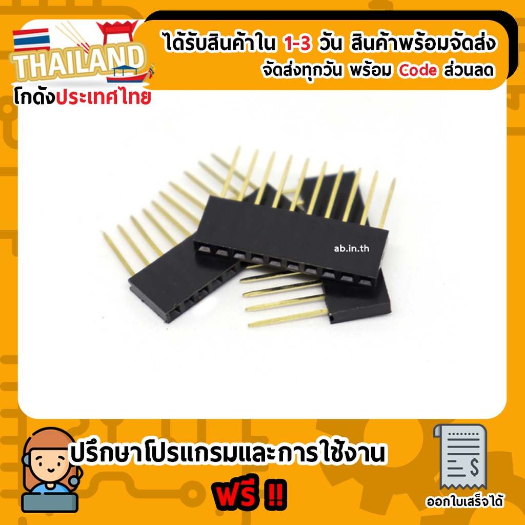 1x10 Pin Female Pin Header Connector จำนวน 1 ชิ้น (PC104)