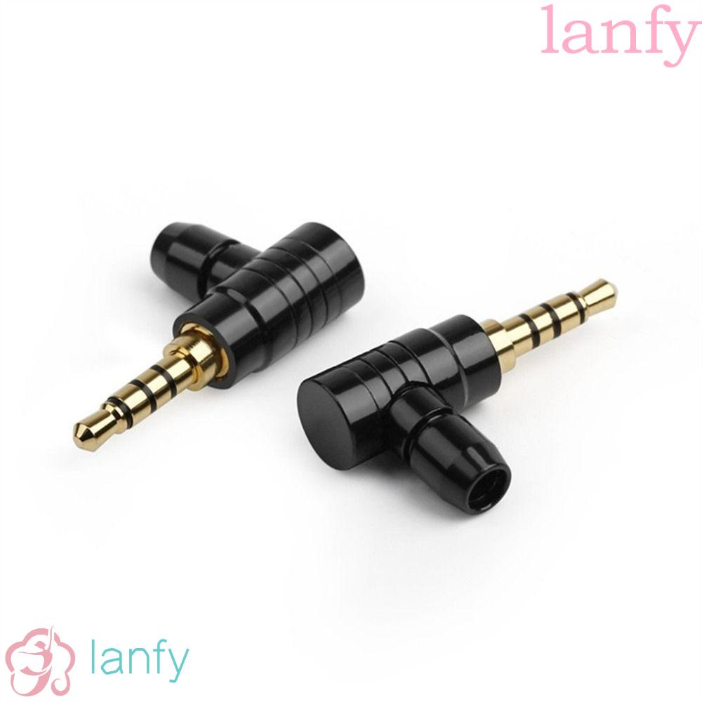 Lanfy ปลั๊กแจ็คเชื่อมต่อหูฟัง โมโน ชุบทอง 3.5 มม. ประเภท L