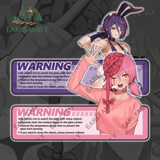 Earlfamily สติกเกอร์ไวนิล ลายอะนิเมะ Chainsaw Man Peeker Warning Aquaflask ขนาด 13 ซม. สําหรับติดตกแต่งรถยนต์ รถจักรยานยนต์ แล็ปท็อป