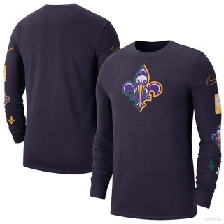 เสื้อกีฬาบาสเก็ตบอล แขนยาว ลายทีม NBA Orleans Pelicans SY3 2023 พลัสไซซ์