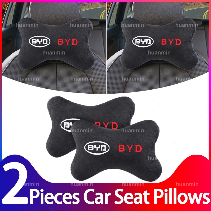 2 ชิ้น BYD Atto 3 E6 รถ Headrest หมอนรองคอรถที่นั่งคอหมอนสีดําภายในรถสําหรับ F0 F3 F6 F3R S8 F3DM G3