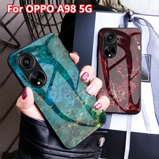 เคสโทรศัพท์มือถือกระจกนิรภัย TPU แบบนิ่ม ป้องกันรอยขีดข่วน สําหรับ Oppo A 98 A98 A78 A77s A77 A58 A57 A17k A17 4G 5G 2023