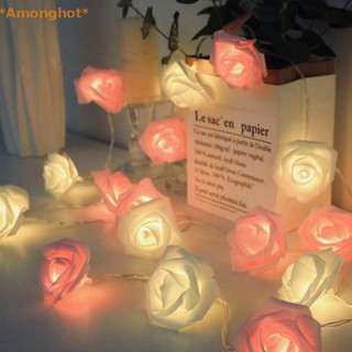 Amonghot&gt; ใหม่ สายไฟ LED รูปช่อดอกกุหลาบ นางฟ้า สําหรับตกแต่งช่อดอกไม้ งานแต่งงาน