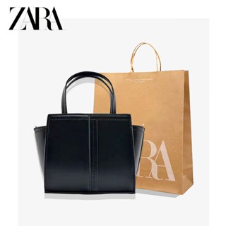 Zara ใหม่ กระเป๋าสะพายไหล่ กระเป๋าถือ สีกากี สีเขียว แฟชั่นสําหรับสตรี