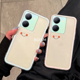 พร้อมส่ง เคสโทรศัพท์มือถือ ซิลิโคนนิ่ม ใส ลายหน้ายิ้มนําโชค สําหรับ VIVO Y27 4G 5G Y36 4G 5G Y02t 2023 Y275G