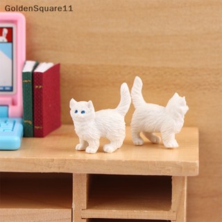 Goldensquare โมเดลตุ๊กตาแมวจําลอง ขนาดเล็ก สีขาว สําหรับประดับตกแต่ง