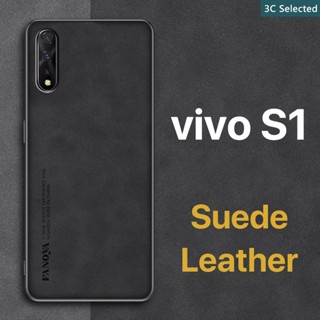 หนังกลับ เคส vivo S1 Case สัมผัสที่สบาย ป้องกันลายนิ้วมือ ขอบTPUนุ่ม ป้องกันกล้อง ปกป้องหน้าจอ กันกระแทก