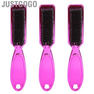 Justgogo Mustache Comb  Curved Handle Reinforced 3pcs Beard Grooming Brush Cleaning Nylon Brush Hair  for Salon