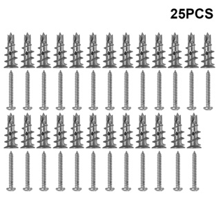 25pcs Universal Practical Reliable Zinc Alloy Heavy Duty With Screws Quick Installation Cavity Wall Plasterboard Fixings