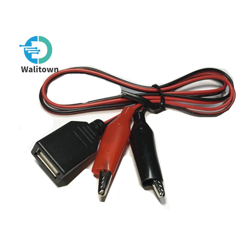 คลิปทดสอบจระเข้ ขนาดเล็ก เป็นอะแดปเตอร์ USB ตัวเมีย ยาว 58 ซม.