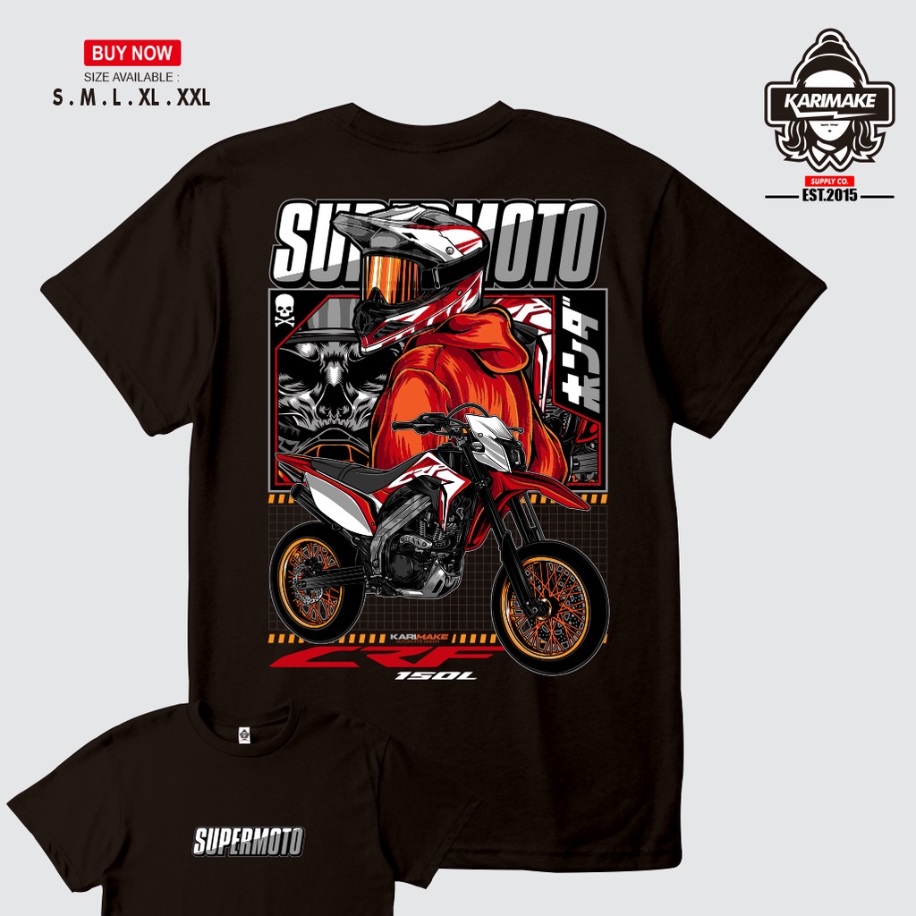 Karimake T-Shirt SUPERMOTO HONDA CRF Automotive T-Shirt_07