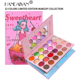 Handaiyan พาเลตต์อายแชโดว์ เนื้อแมตต์ 32 สี + บลัชออน ไฮกลอส