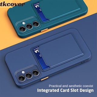 เคสโทรศัพท์ ซิลิโคนนิ่ม กันกระแทก พร้อมช่องใส่บัตร สีพื้น เรียบง่าย สําหรับ Samsung M53 M33 M23 A23 A73 A53 A33 5G