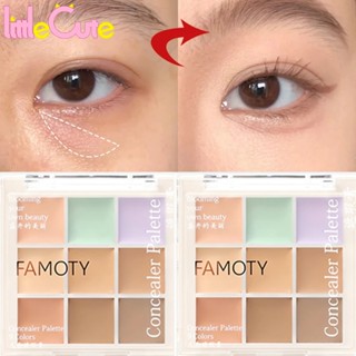 Famoty คอนซีลเลอร์ ปกปิดสิว รอยคล้ําใต้ตา / พาเลทคอนซีลเลอร์ ติดทนนาน 9 สี มืออาชีพ / กันน้ํา ชุ่มชื้น คอนทัวร์หน้า เพิ่มความกระจ่างใส ไฮไลท์ เครื่องสําอางแต่งหน้า