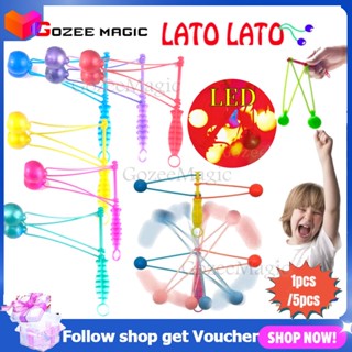 ของเล่นลูกบอล LED Lato Lato Matic Latto Latto Viral Old School พร้อมไฟ สําหรับเด็ก