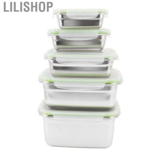 Lilishop 304 Stainless Steel Lunch Box Leakproof  Storage Containers Square Bento Box Portable Lunch Container