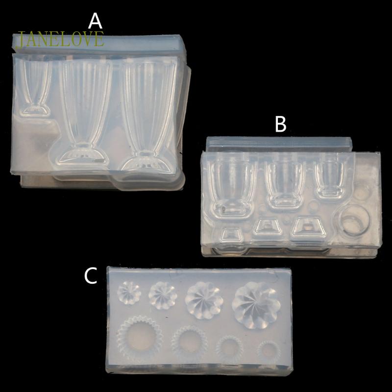 DIY  Glass Bottle Resin Mold Goblet Cup Simulated  Mini Cake Silicone Mold