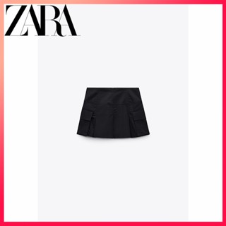 Zara ใหม่ TRF กระโปรงพลีทกว้าง สําหรับผู้หญิง