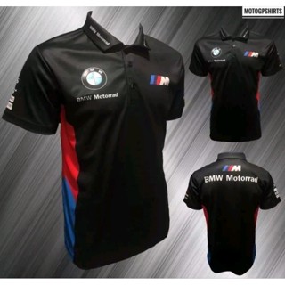 เสื้อโปโลแขนสั้น แบบแห้งเร็ว ลาย BMW MOTO GP สําหรับผู้ชาย