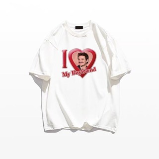 เสื้อยืดผ้าฝ้าย 100 พิมพ์ลาย I Heart Pedro Pascal I Love My Boyfriend ขนาดใหญ่ สําหรับผู้ชาย