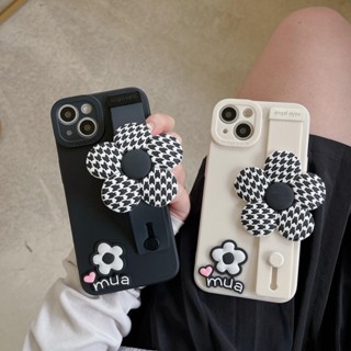 เคสโทรศัพท์มือถือ ลายการ์ตูนดอกไม้น่ารัก 3D พร้อมสายคล้องมือ สําหรับ iPhone 11 13 12 14 Pro Max