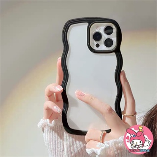 เคสโทรศัพท์มือถือ ซิลิโคนนิ่ม TPU ใส กันกระแทก ป้องกันเลนส์กล้อง ลายคลื่น เรียบง่าย 2 in 1 สําหรับ iPhone 14 13 12 11 Pro Max X Xr Xs Max 8 7 Plus