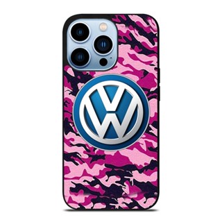 เคสโทรศัพท์มือถือ กันกระแทก ลาย Volkswagen Pink Camo สําหรับ IPhone 14 Plus 13 Pro Max 12 Mini X