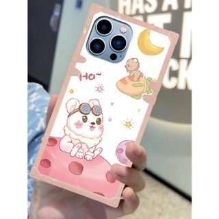 เคสโทรศัพท์มือถือ ทรงสี่เหลี่ยม กันกระแทก ลายการ์ตูนน่ารัก แฟชั่นหรูหรา สําหรับ OPPO Reno 8T 8Z 7Z 10 9 8 7 6 5 Pro 6Z 5Z 5F 4Z 4F 4 Pro 4G 5G Reno 3 2 Z 2F 2Z 2 Z