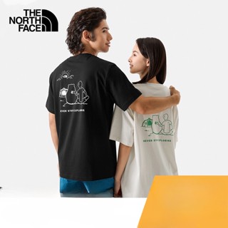 Thenorthface north face เสื้อยืดแขนสั้น ระบายอากาศ ลายหมีคู่รัก หน้าร้อน กลางแจ้ง