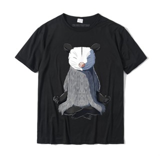 เสื้อยืดผ้าฝ้าย แขนสั้น พิมพ์ลายโยคะ Opossum ขนาดใหญ่ สําหรับผู้ชาย นักเรียน วันคริสต์มาส