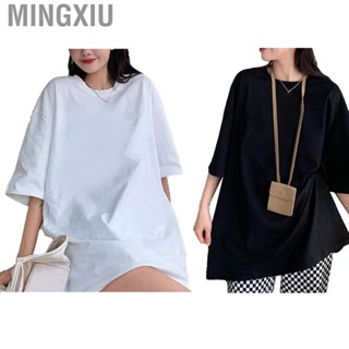 Mingxiu Crew Neck T Shirt  Loose Repeated Washing Letter Print for Women Shopping