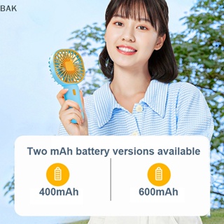 Bak พัดลมไฟฟ้า ขนาดเล็ก แบบพกพา 400 600Mah ชาร์จ Usb สําหรับเดินทาง ตั้งแคมป์กลางแจ้ง