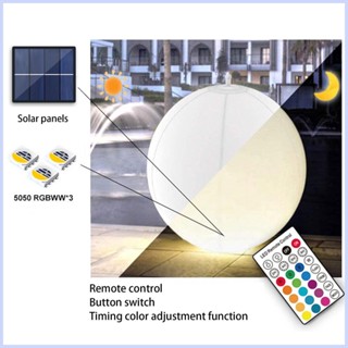 โคมไฟพลังงานแสงอาทิตย์ IP68 RGB หรี่แสงได้ กันน้ํา เปลี่ยนสีได้ 34 ซม. 13 นิ้ว สําหรับตกแต่งสนามหญ้า