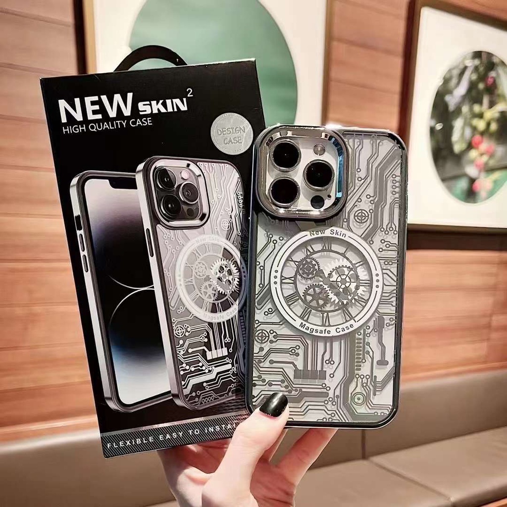 เคส iphone 3 In 1 เทคโนโลยีเคสโทรศัพท์แม่เหล็ก Iphone14 13 12 Pro Max สําหรับ iphone 14 กรณีไฟฟ้า st