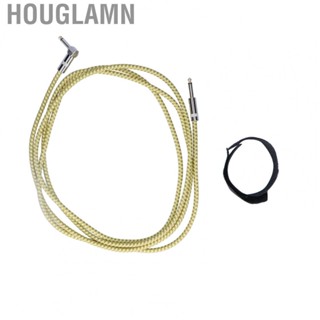 Houglamn Guitar Connector  Weaving Straight Elbow Audio Cable for Electric Bass Organs Drums Speaker