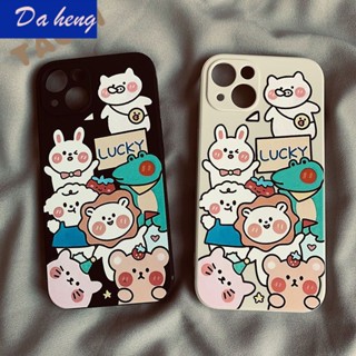 เคสป้องกันโทรศัพท์มือถือ ลายการ์ตูนสัตว์ กันกระแทก สําหรับ Iphone 12 13 14Pro 11XR Xs 78P Y4PD