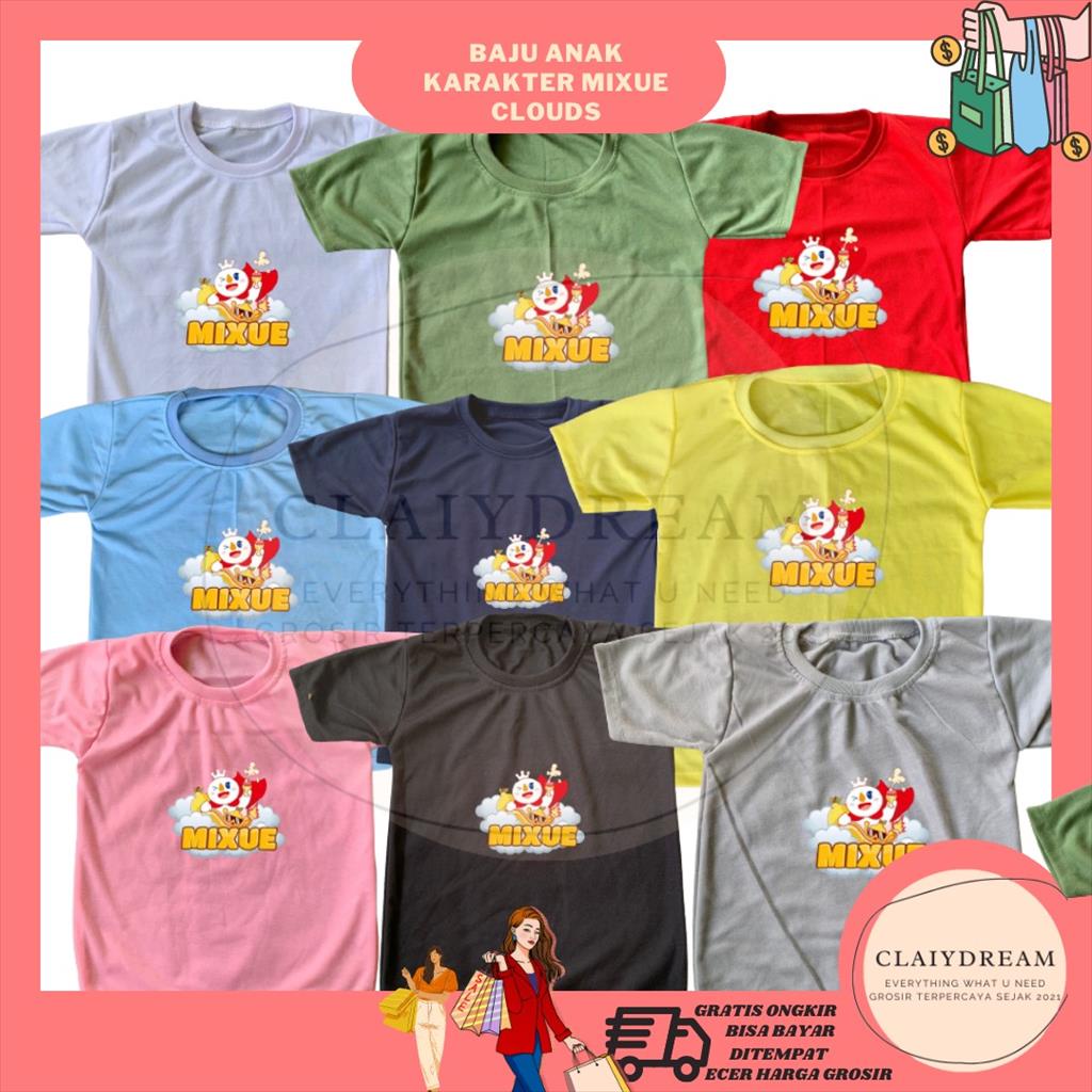 CLAIYDREAM VIRAL CLOTHES MIXUE CHILDRENS เสื้อยืด น่ารัก ทันสมัย MIXUE SCREEN PRINTING