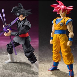 ตุ๊กตา Dragon Ball SHF Dragon Ball Saiyan Red-Haired Son Goku Black Goku Zamas ขยับได้ สีชมพู