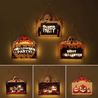 New Halloween House Door Sign Atmosphere Night Light Wall Decoration Pendant