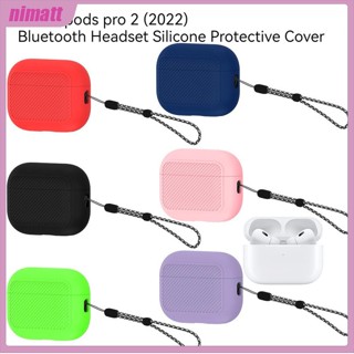 Ni เคสซิลิโคนนิ่ม สีพื้น กันฝุ่น สําหรับหูฟัง Aripods Pro 2