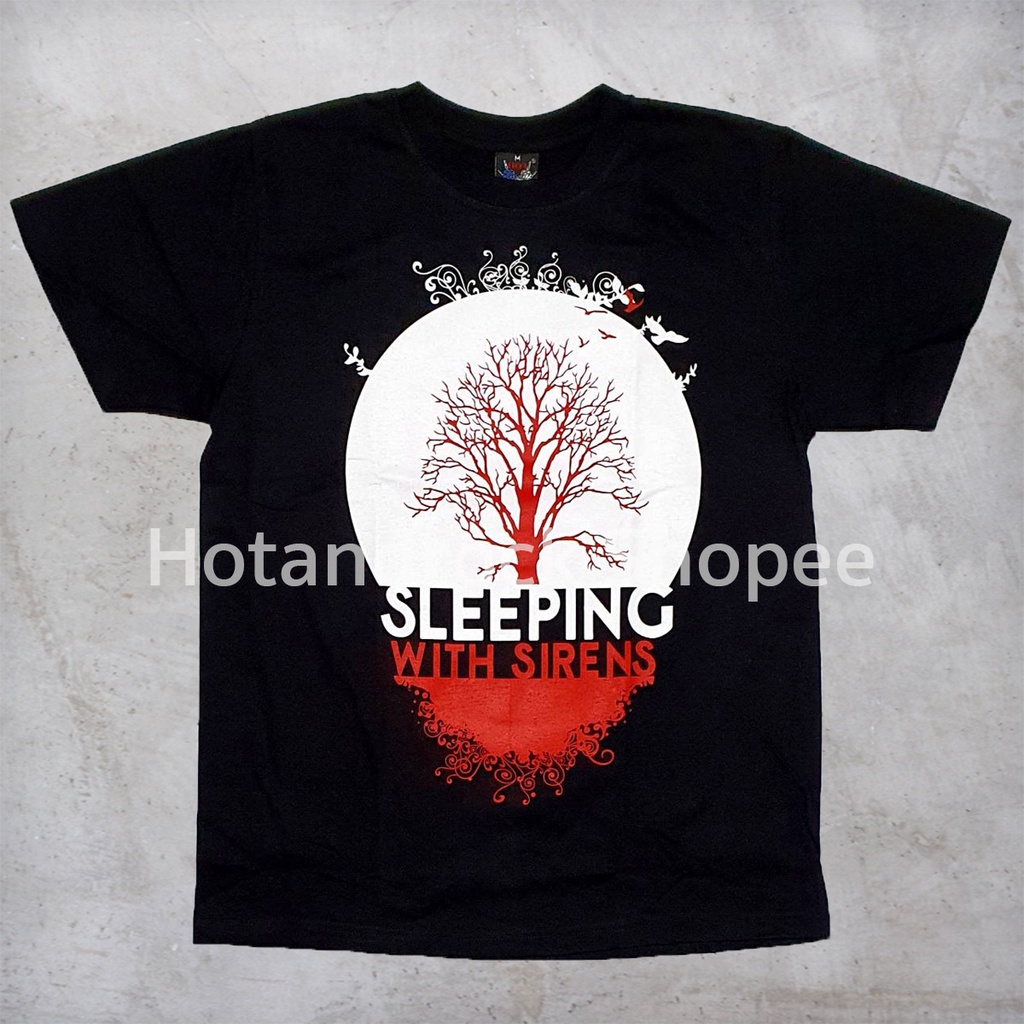 ความร้อน เสื้อยืดวงสีดำ Sleeping With Sirens TDM 1468 Hotandrock