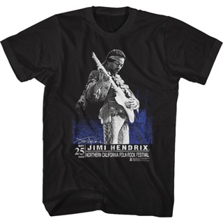 เสื้อยืด พิมพ์ลาย Jimi Hendrix Folk-Rock Festival