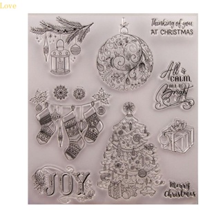 Love Christmas แสตมป์ใส ลายนูน สําหรับตกแต่งสมุดภาพ อัลบั้ม งานฝีมือ DIY