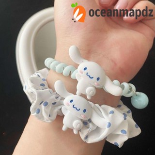 Oceanmapdz Scrunchie ผู้หญิง ยืดหยุ่น ซินนาม่อนโรล หูใหญ่ สุนัข เด็กผู้หญิง ของขวัญ ที่คาดผม ที่คาดผม หญิง ฤดูใบไม้ผลิ ยางรัดผม เครื่องประดับผม