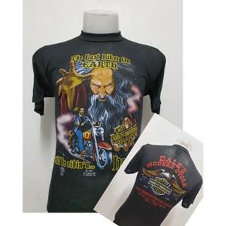 [S-5XL]ราคาต่ำสุด!!ผ้าบาง Harley เสื้อยืดวินเทจ ผ้ามุ้ง50/50 เสื้อฮาเลย์ป้าย 3D EMBLEM S-3XL