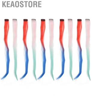 Keaostore 10PCS Colourful Hair Extensions  Long Colored Hairpiece Styling Decor